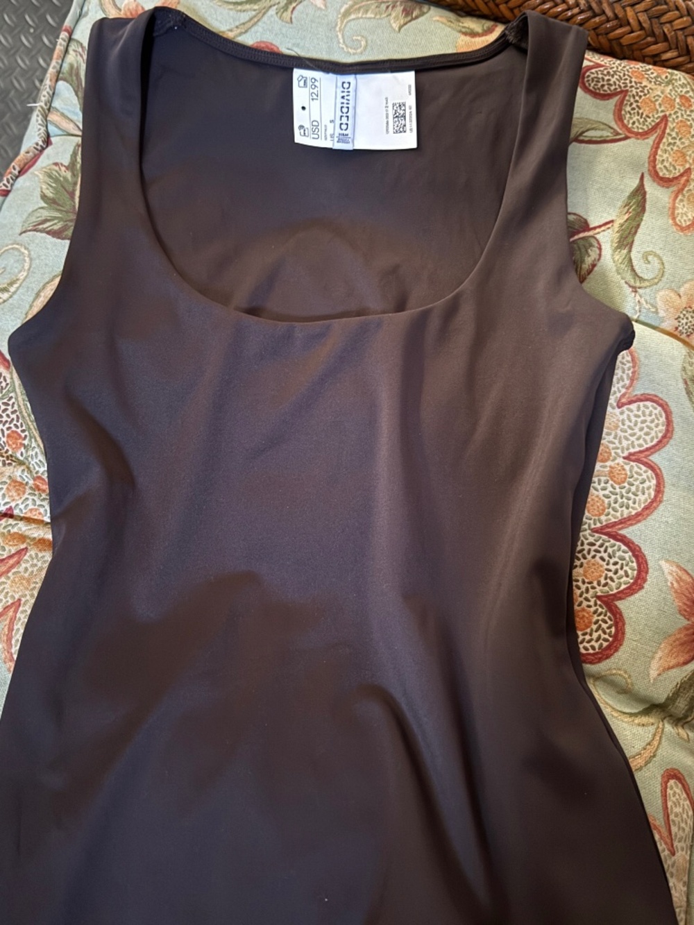 NWT H&M Divided Jersey Basic Chocolate Brown Fitted Tank Top Women's size Small - Picture 4 of 7